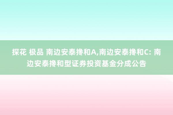 探花 极品 南边安泰搀和A,南边安泰搀和C: 南边安泰搀和型证券投资基金分成公告