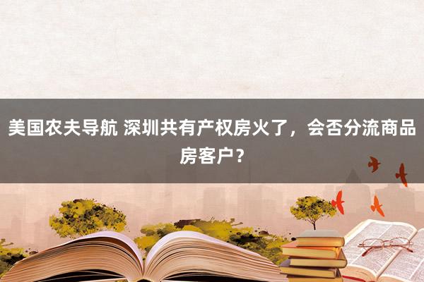 美国农夫导航 深圳共有产权房火了，会否分流商品房客户？