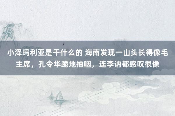 小泽玛利亚是干什么的 海南发现一山头长得像毛主席，孔令华跪地抽咽，连李讷都感叹很像