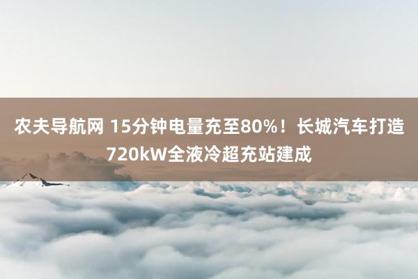 农夫导航网 15分钟电量充至80%！长城汽车打造720kW全液冷超充站建成