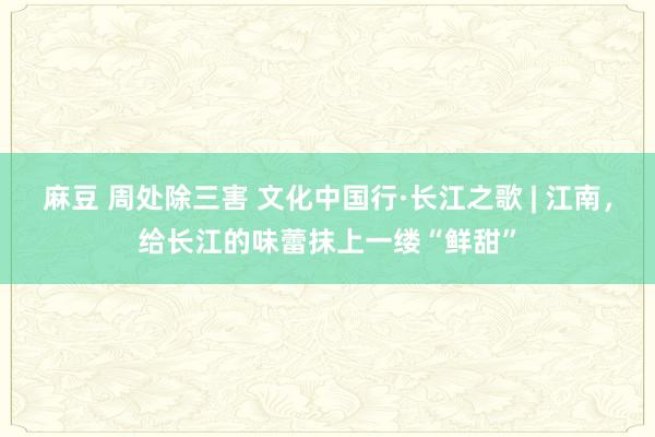 麻豆 周处除三害 文化中国行·长江之歌 | 江南，给长江的味蕾抹上一缕“鲜甜”
