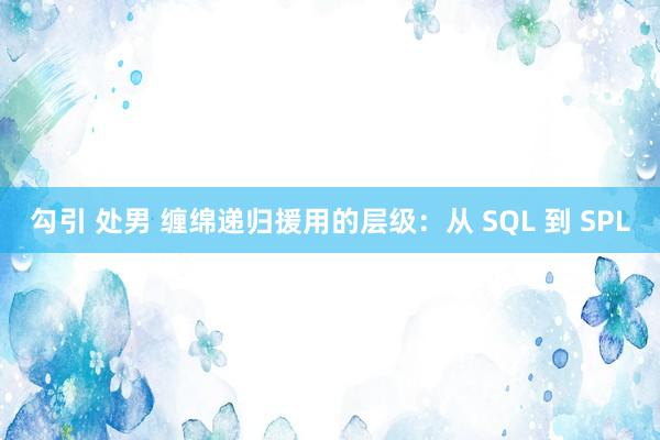 勾引 处男 缠绵递归援用的层级：从 SQL 到 SPL