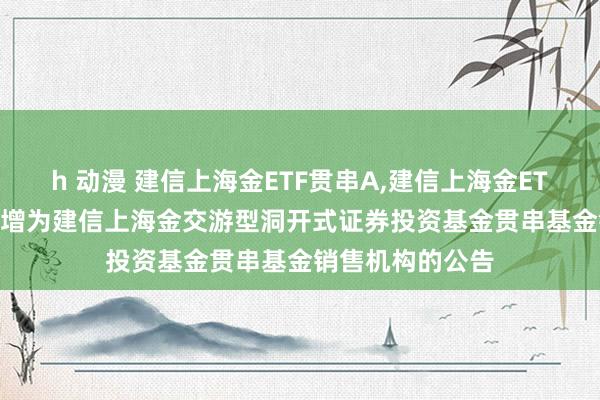 h 动漫 建信上海金ETF贯串A，建信上海金ETF贯串C: 对于新增为建信上海金交游型洞开式证券投资基金贯串基金销售机构的公告