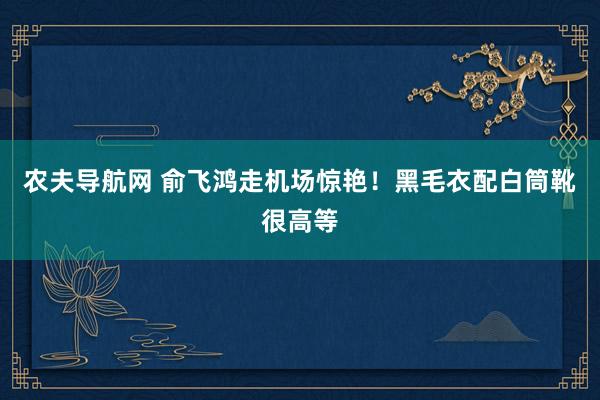 农夫导航网 俞飞鸿走机场惊艳！黑毛衣配白筒靴很高等