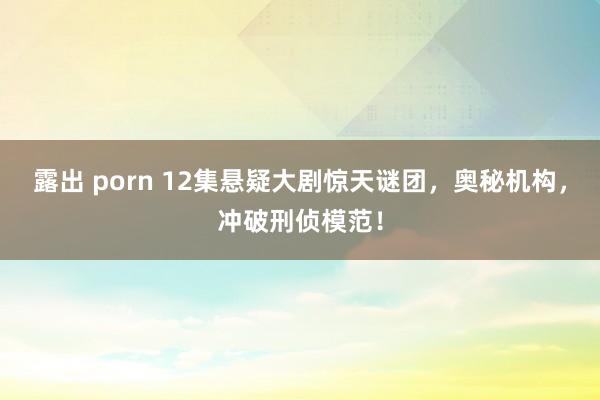 露出 porn 12集悬疑大剧惊天谜团，奥秘机构，冲破刑侦模范！