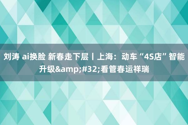 刘涛 ai换脸 新春走下层丨上海：动车“4S店”智能升级&#32;看管春运祥瑞