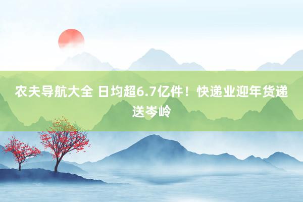 农夫导航大全 日均超6.7亿件！快递业迎年货递送岑岭