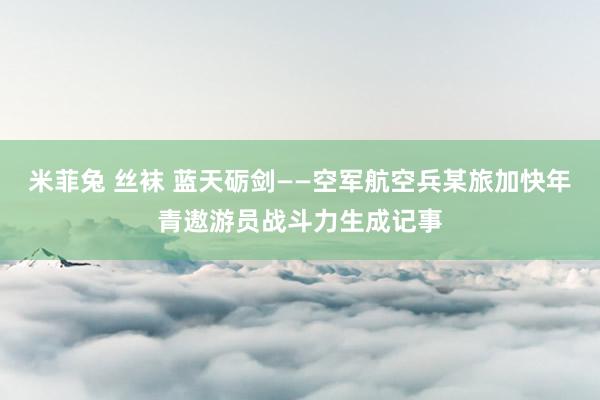 米菲兔 丝袜 蓝天砺剑——空军航空兵某旅加快年青遨游员战斗力生成记事