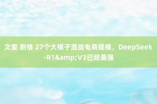 文爱 剧情 27个大模子混战电商规模，DeepSeek-R1&V3已经最强