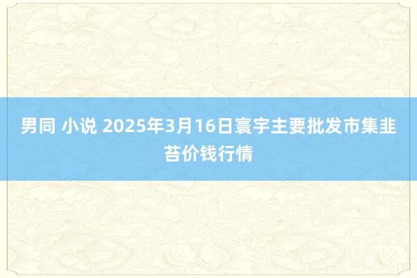 男同 小说 2025年3月16日寰宇主要批发市集韭苔价钱行情
