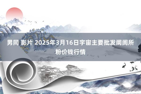 男同 影片 2025年3月16日宇宙主要批发阛阓所粉价钱行情
