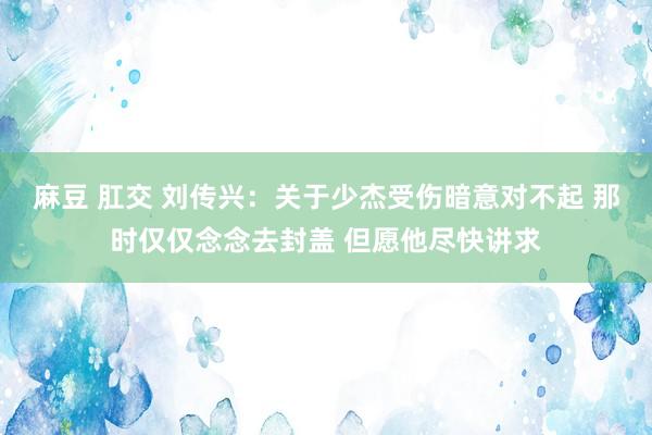 麻豆 肛交 刘传兴：关于少杰受伤暗意对不起 那时仅仅念念去封盖 但愿他尽快讲求