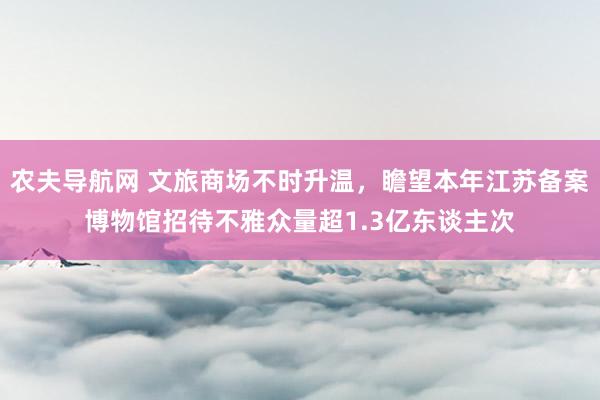 农夫导航网 文旅商场不时升温，瞻望本年江苏备案博物馆招待不雅众量超1.3亿东谈主次