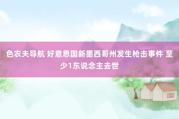 色农夫导航 好意思国新墨西哥州发生枪击事件 至少1东说念主去世