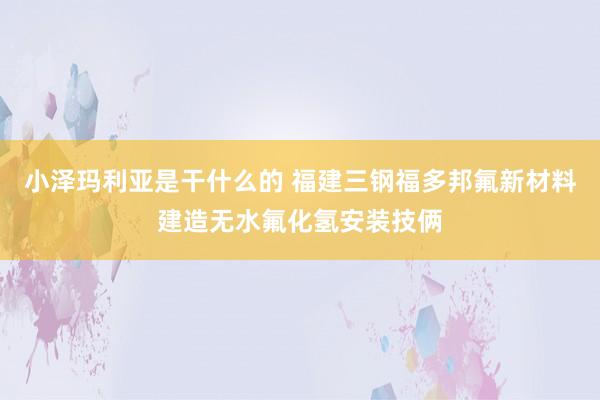 小泽玛利亚是干什么的 福建三钢福多邦氟新材料建造无水氟化氢安装技俩