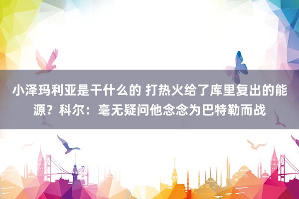 小泽玛利亚是干什么的 打热火给了库里复出的能源？科尔：毫无疑问他念念为巴特勒而战
