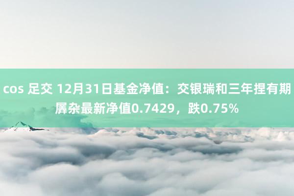 cos 足交 12月31日基金净值：交银瑞和三年捏有期羼杂最新净值0.7429，跌0.75%