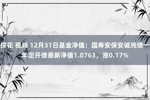 探花 视频 12月31日基金净值：国寿安保安诚纯债一年定开债最新净值1.0763，涨0.17%