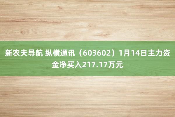 新农夫导航 纵横通讯（603602）1月14日主力资金净买入217.17万元