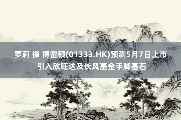 萝莉 操 博雷顿(01333.HK)预测5月7日上市 引入欣旺达及长风基金手脚基石